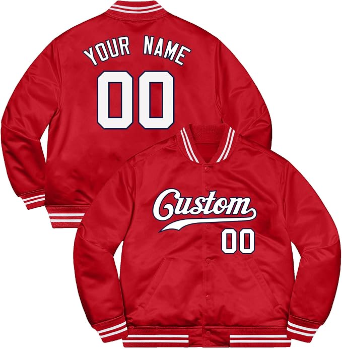 Custom Men Women Youth Varsity Baseball Jacket Casual Sweatshirt Letterman Bomber Coats Personalized Letter and Number