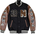 Men’s Black and Brown Varsity Jacket – Negro Leagues Baseball Graphic Letterman Jacket