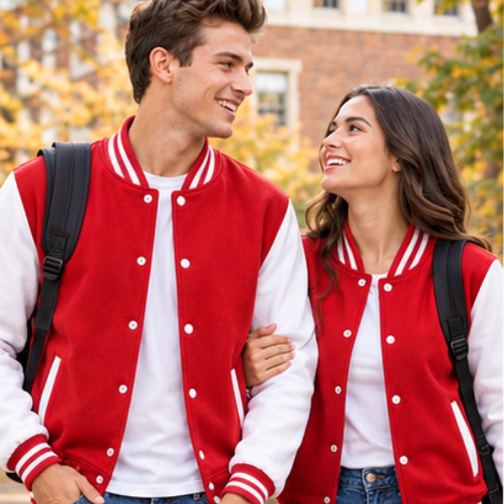 Men's Fashion Varsity Jacket Causal Slim Fit Cotton Letterman Baseball Bomber Jackets