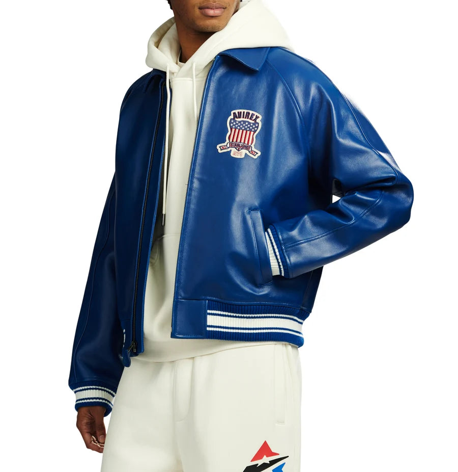 Icon Leather Jacket – Mazarine Blue