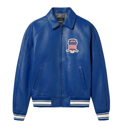 Icon Leather Jacket – Mazarine Blue