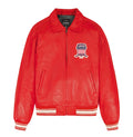 Avirex Salvage Red Leather Jacket – Classic USA Heritage Bomber Jacket