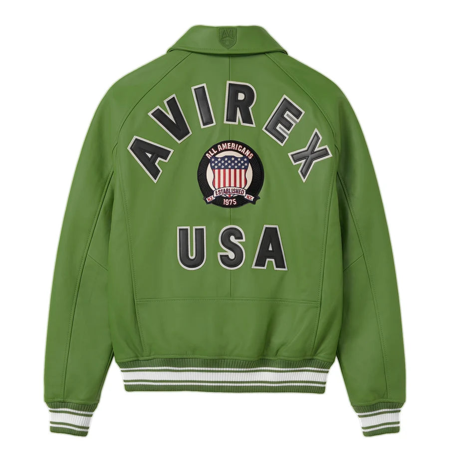 Avirex Moss Leather Jacket – Classic USA Heritage Bomber Jacket