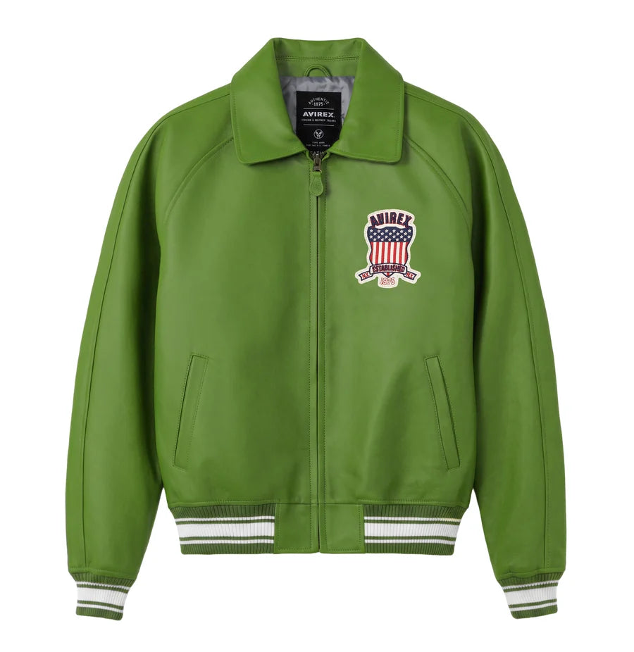 Avirex Moss Leather Jacket – Classic USA Heritage Bomber Jacket