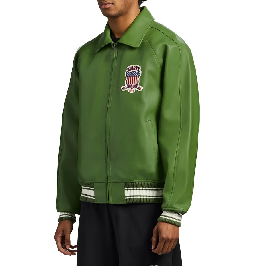 Avirex Moss Leather Jacket – Classic USA Heritage Bomber Jacket