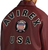 Avirex Oxblood Leather Jacket – Classic USA Heritage Bomber Jacket