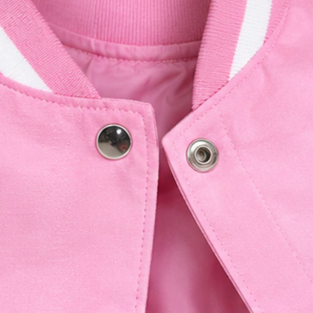 Womens Faux Leather Varsity Jacket Cropped Baseball Bomber Jacket