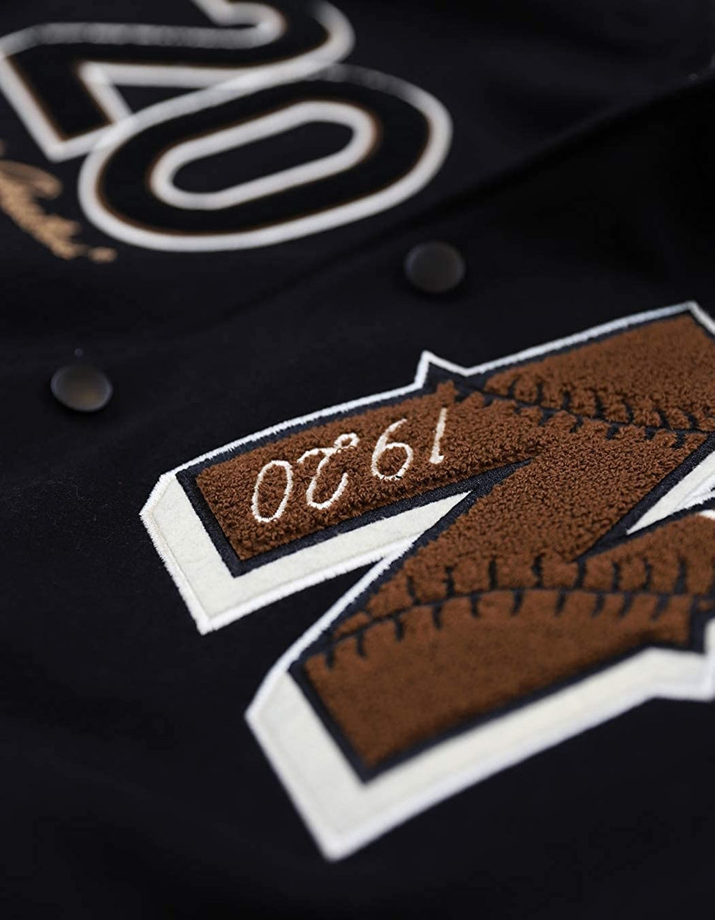 Men’s Black and Brown Varsity Jacket – Negro Leagues Baseball Graphic Letterman Jacket