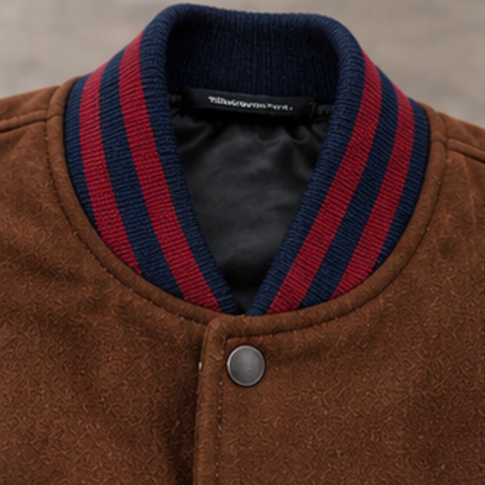 Men's Letter Graphic Color Block Y2k Varsity Jacket
