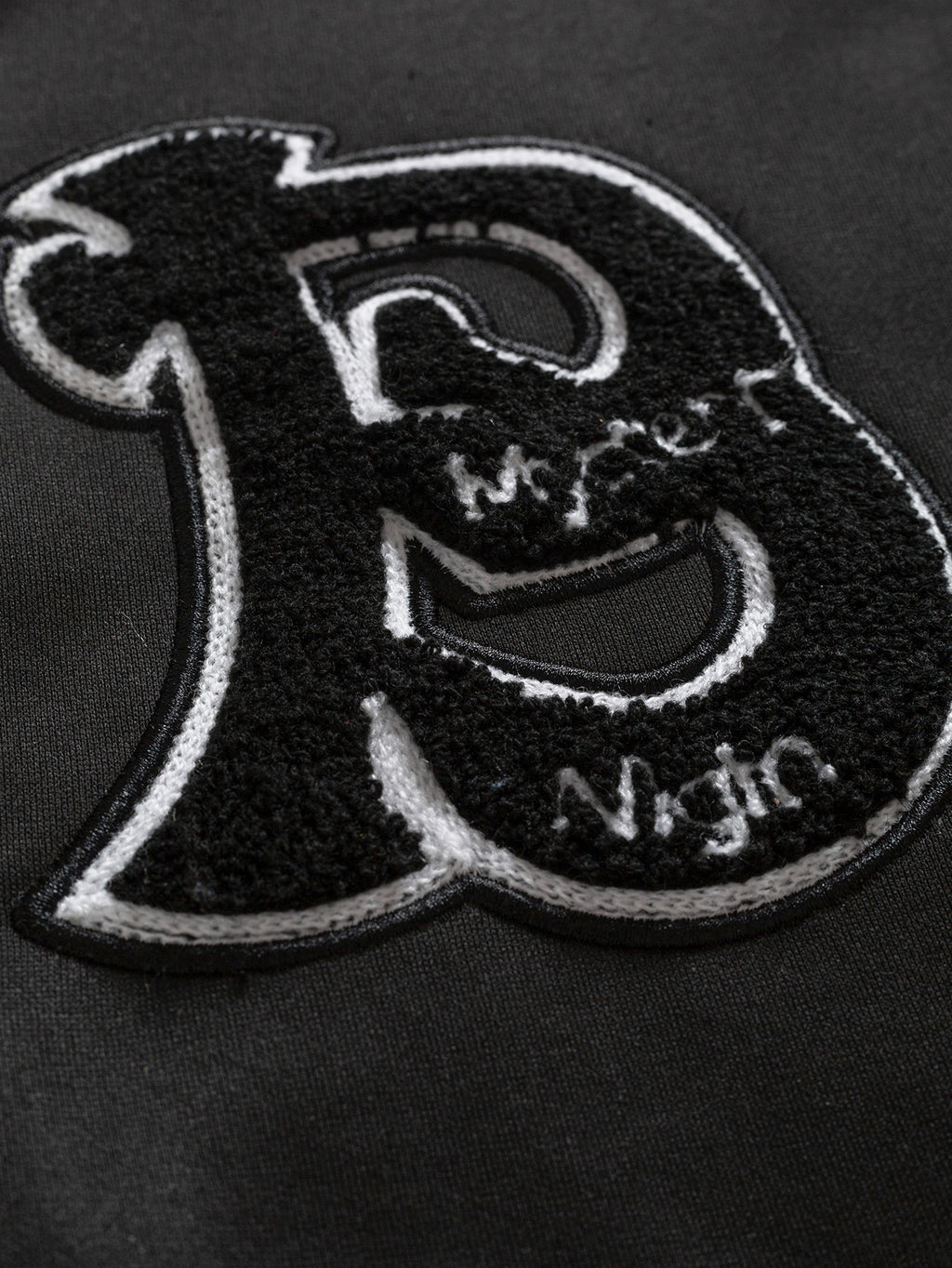 Men’s Black and Grey Halloween Varsity Jacket – Gothic Embroidered Letterman Bomber Jacket