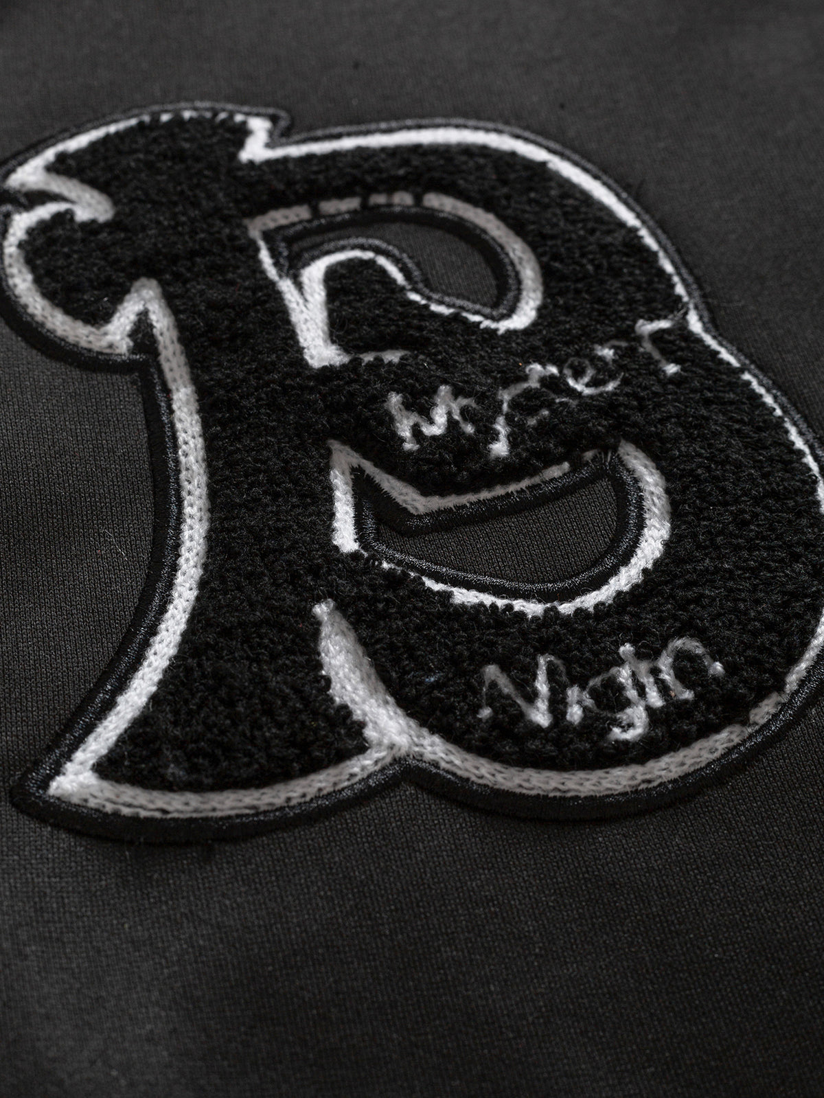 Men’s Black and Grey Halloween Varsity Jacket – Gothic Embroidered Letterman Bomber Jacket