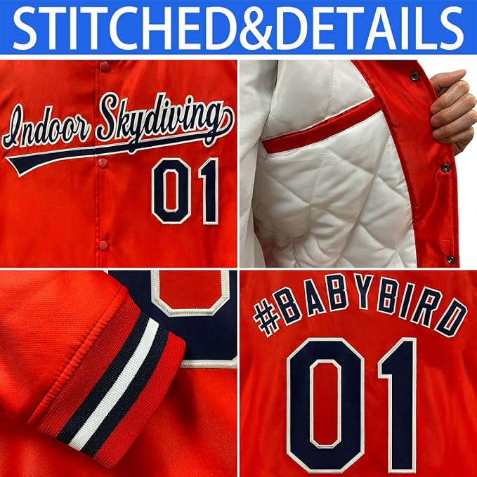 Custom Men Women Youth Varsity Baseball Jacket Casual Sweatshirt Letterman Bomber Coats Personalized Letter and Number