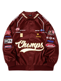 Racing Bomber Jacket – Motorsport Streetwear Varsity Jacket – Satin