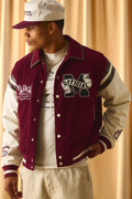Men’s Varsity Jacket – Casual Streetwear Bomber Jacket – Genuine Leather Sleeves
